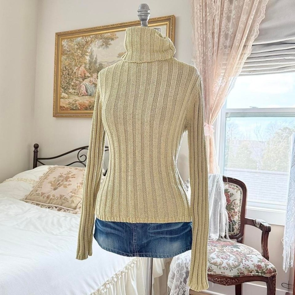 Green turtleneck‎ sweater  Y2K green ribbed turtleneck sweater liz claiborne